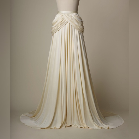 Della Giovanna Ivory 2 piece Draped Bridal Gown Wedding Dress Size 2 - Picture 5 of 16